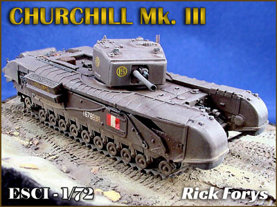 [This is the old but totally respectable ESCI Churchill III kit from the Eighties.]
