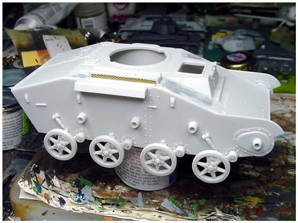 [The hull is assembled from flat plates, but this Polish made kit goes together well with no real issues.]