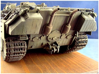 [A revised, larger towing pintle also replaces the kit-supplied item on the lower rear hull.]