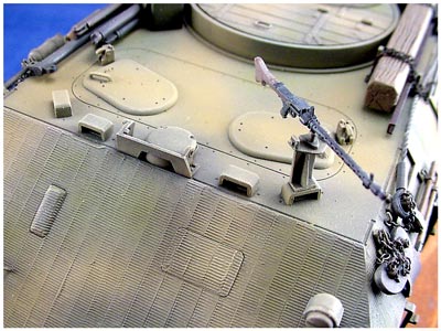 [The driver's side, periscope mounted AA machine gun hard point supports the kit supplied MG 42.]