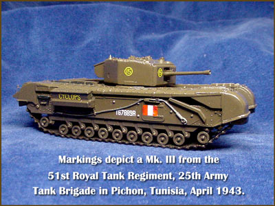 [The markings depict a 51st Royal Tank Rgt. Tunisia, 1943 tank.]