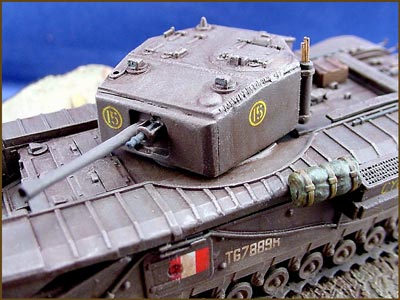 [The finished turret, note the signal flags in the attached cylinder.]