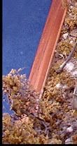 The diorama base was built in tiers using foam board and Styrofoam.