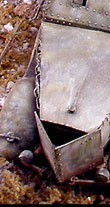 The diorama base was built in tiers using foam board and Styrofoam.