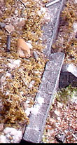 The diorama base was built in tiers using foam board and Styrofoam.
