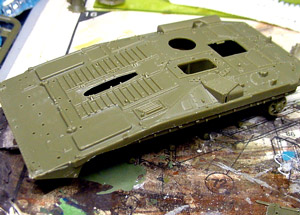 [The hull top before anything is attached.]