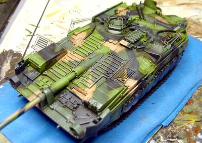 [After the decals were applied, the entire vehicle got a wash of thinned Burnt Umber artist's oils. ]