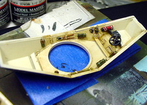 [The painted Goffy resin upper hull .]