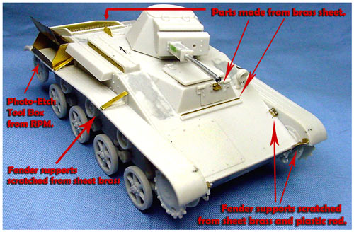 [I used the RPM photo etched parts as patterns to make most of the brass parts that I used on this build.]