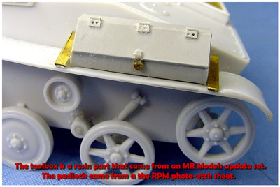 [The other toolbox is a resin part that came from an MR Models update set, and the padlock came from the RPM set..]