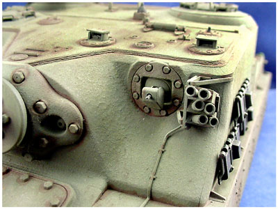 [There was also a ball mounted Besa MG on the left side of the superstructure.]